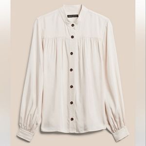 Banana Republic Factory Cream Balloon Sleeve Blouse Size S Tall